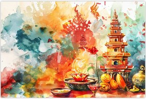 Tablou - Ilustrație în acuarelă (90x60 cm)