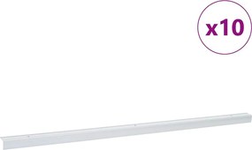 vidaXL Profile pentru marginea treptelor 10 pcs Argintiu
