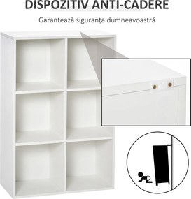 HOMCOM Mobile Libreria a 6 Cubi Moderno a Parete in Legno Bianco | Aosom Romania