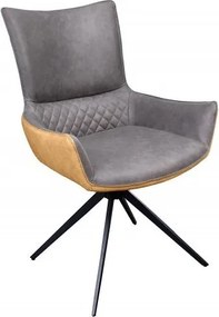 Set 2 scaune pivotante Alpine gri/ maro