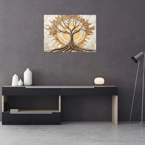 Tablou – Arborele vieții auriu în mozaic (70x50 cm)