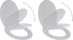 vidaXL Capace WC cu închidere silențioasă, 2 buc., alb, plastic