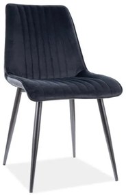 Scaun de bucaterie Kim Velvet, negru