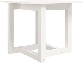 vidaXL Măsuță de cafea, alb, 50x50x45 cm, lemn masiv de pin