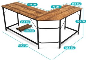 Birou de colț, maro