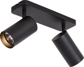 Plafonieră modernă neagră cu 2 lumini GU10 70mm - Jeana Luxe