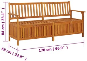 Banca de depozitare , 170 cm, lemn masiv de acacia 1, Maro, 170 x 63 x 84 cm