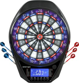 SPORTNOW Țintă electronică pentru săgeți Joc de săgeți electronic luminat ecran LED supradimensionat reîncărcabil negru | Aosom Romania