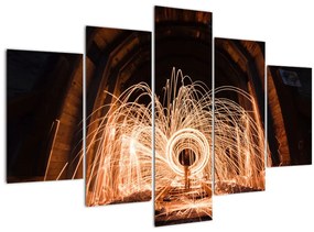 Tablou - Show de lumini deasupra șinelor (150x105 cm)