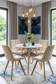 Scaun de dining SORIA VELVET, bej deschis