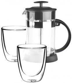 Set infusor 800 ml si 2 pahare Altom Andrea, sticla borosilicata, 300 ml