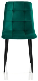 Scaune de dining verde 2 buc. din catifea Faffy – Tomasucci