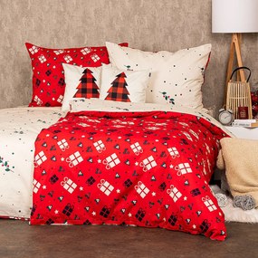 Lenjerie de pat bumbac de Crăciun 4Home Christmas joy joy, 140 x 220 cm, 70 x 90 cm