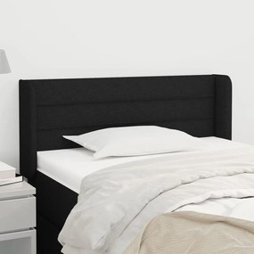 3118900 vidaXL Tăblie de pat cu aripioare negru 103x16x78/88 cm textil