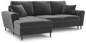 Coltar extensibil Kyoto 4 locuri catifea picioare negre