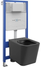 Mexen set WC încastrat cadru Felix Slim cu vas de toaletă Teo, Negru mat - 6103385XX85