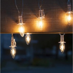 Šir LED de extensie pentru exterior CONE FILAMENT 20xE10 14 m transparent/alb cald IP44