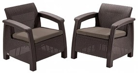 Set de mobilier de grădină Corfu Love duo, maro