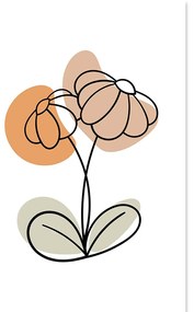 Tablou floare minimalistă pe fundal alb No1