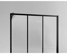 Paravan dus walk-in profil negru mat, sticla securizata, 100x200 cm, SanSwiss Easy STR4P 1000x2000 mm