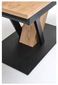 Masă de bucătărie Medina - dreptunghi, 160-220 x 90 cm, stejar / negru