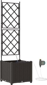 vidaXL Vază pentru Grădină Maro 40 x 40 x 142 cm Oțel