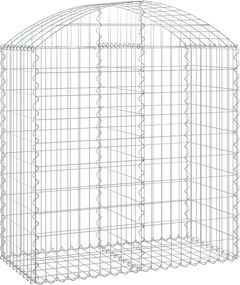 vidaXL Coș gabion arcuit, 100x50x100/120 cm, fier galvanizat