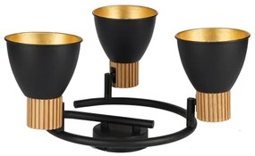 Brilagi - Lampă ODENSE cu 3 spoturi 3xE14/10W/230V lemn de cauciuc/negru
