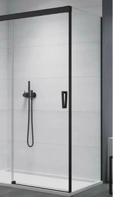 Perete dus lateral negru mat SanSwiss Cadura 80 cm