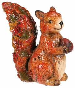 Decorație de toamnă Veveriță cu alune, 12 x 7 x 13cm, ceramică