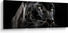 Tablou - Pantera Neagră (cu ceas) (90x30 cm)