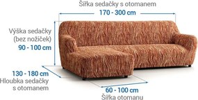 Gaico Huse bielastice UNIVERSO NOU dungi cărămizii canapea cu otoman stânga (l. 170 - 300 cm)