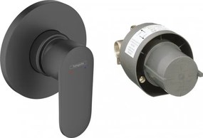 Baterie dus incastrata, Hansgrohe Vernis Blend, corp ingropat inclus, negru mat, 71663670