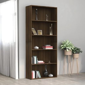 Biblioteca 5 niveluri stejar maro 80x30x189 cm lemn compozit Stejar brun