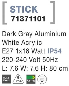 Stalp pentru iluminat exterior IP54 STICK NVL-71371101