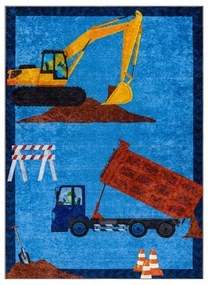 JUNIOR 51827.803 covor lavabil Camion, excavator pentru copii anti-alunecare - albastru