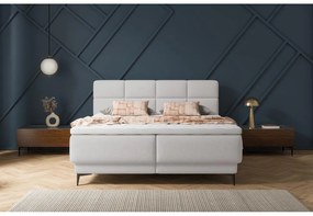 Pat matrimonial 160 cm Riviera 160 (cu somieră și saltea) (cu sp. depozitare) (gri + negru). 1099644