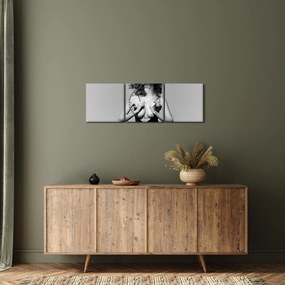 Tablou - Femeia în negru (cu ceas) (90x30 cm)