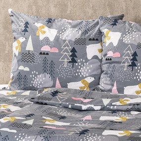 Lenjerie de pat flanelă 4Home Nordic Bear, 140 x 200 cm, 70 x 90 cm