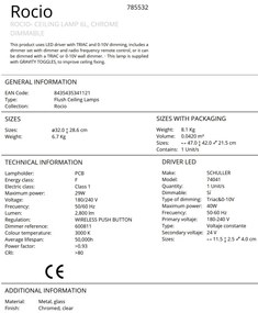 Lustra LED aplicata design modern Rocio crom