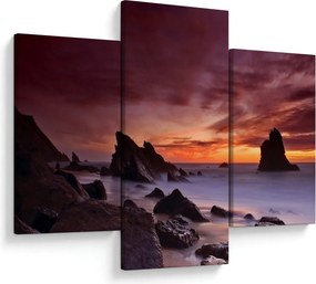 Tablou cu apus de soare pe mal (90x60 cm)