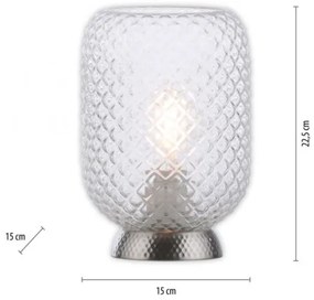 Lampă de masă JUST LIGHT. 14906-55 REISHI 1xE27/40W/230V crom