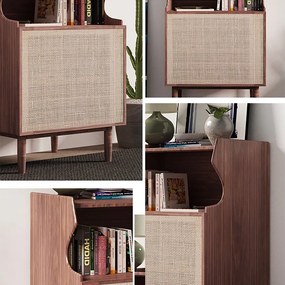 Nightstand japonez în stilul Japandi, culoare nuc DEPRIMO 21856, perfect pentru dormitor by Deprimo