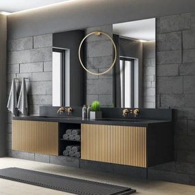 LED Aplica SATURNO LED/46W/230V pr. 80 cm IP44 auriu