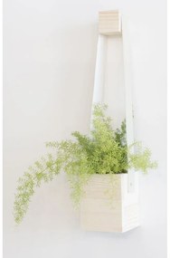 Ghiveci din lemn de brad Surdic Colgante, 17 x 62 cm, alb