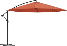 vidaXL Umbrelă în consolă cu stâlp din aluminiu, 350 cm, cărămiziu