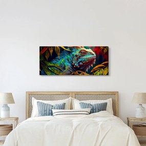 Tablou - Iguana colorată (120x50 cm)