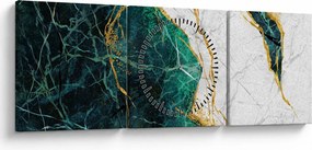 Tablou - Marmură turcoaz (cu ceas) (90x30 cm)