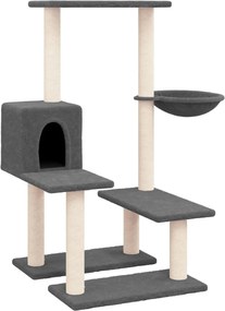 vidaXL Ansamblu de pisici, stâlpi din funie sisal, gri închis, 94,5 cm