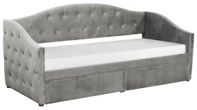 Pat de o persoană (divan) 90 cm Zonas (gri) (cu somieră) (cu sp. depozitare). 1116569